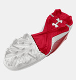 Under Armour Leadoff Low RM Jr. Youth Molded Cleat - Red/White