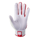 Mizuno MVP Youth Batting Glove - White/Red