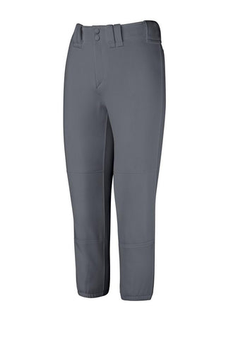 Mizuno Women's Adult Select Belted Low Rise Softball Pant #350150 - Dark Charcoal