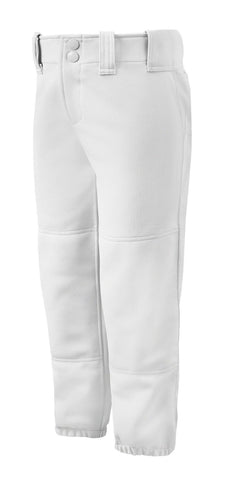 Mizuno Girl’s Youth Belted Softball Pant #350462 - White