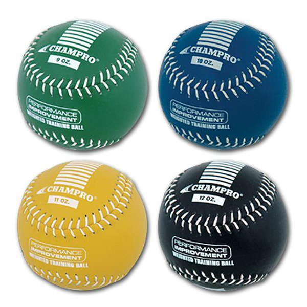 Weighted Softball Training Set - 4 Leather Weighted Balls (9oz, 10oz, 11oz, 12oz) For Strength & Conditioning