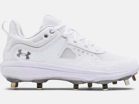 Under Armour Glyde MT Womens Metal Softball Cleat - White