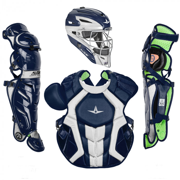 Team Issued Catcher's Gear Set - Blue and White Nike - 2021 Season
