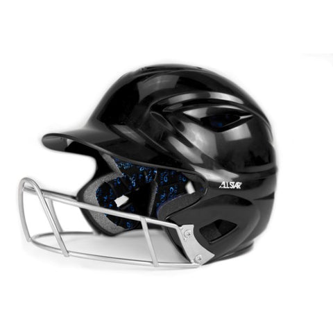 All Star S7™ Solid Gloss Youth Fastpitch Batting Helmet - Black