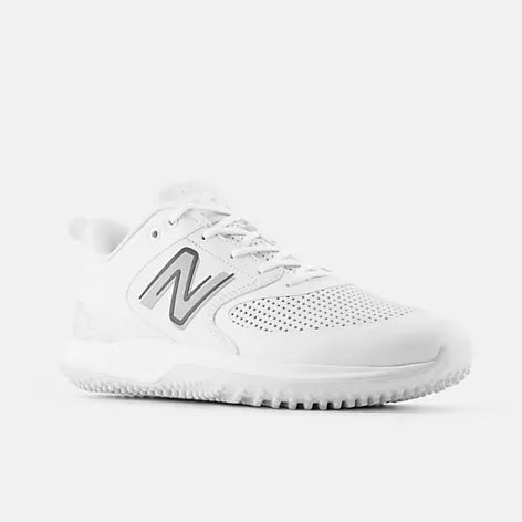 All white baseball turf top shoes