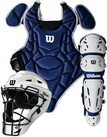 Easton Gametime Adult Catcher's Set, Royal/Silver